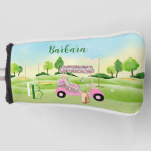 Fun Glitzy Golf Cart Monogram Name Putter