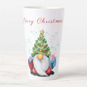 Fun Gnome mit Weihnachtsbaumhut und Geschenk für  Milchtasse