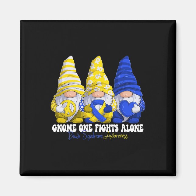 Fun Gnomies Down Syndrome Awareness Month Blue und Magnet (Vorne)