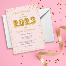 Fun Gold Balloons Class of 2023 Graduation Party