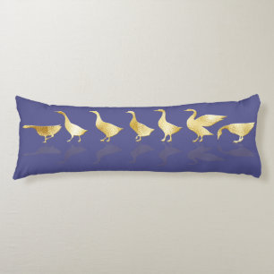 Fun Gold Foil Gänse Periwinkle Name Kissen