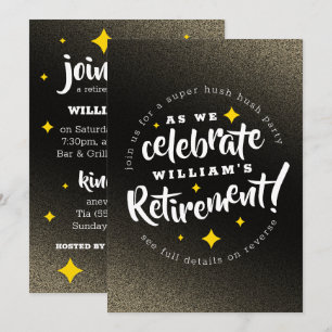 Fun Gold Glitzer Stars Rente Neue Abenteuer Einladung