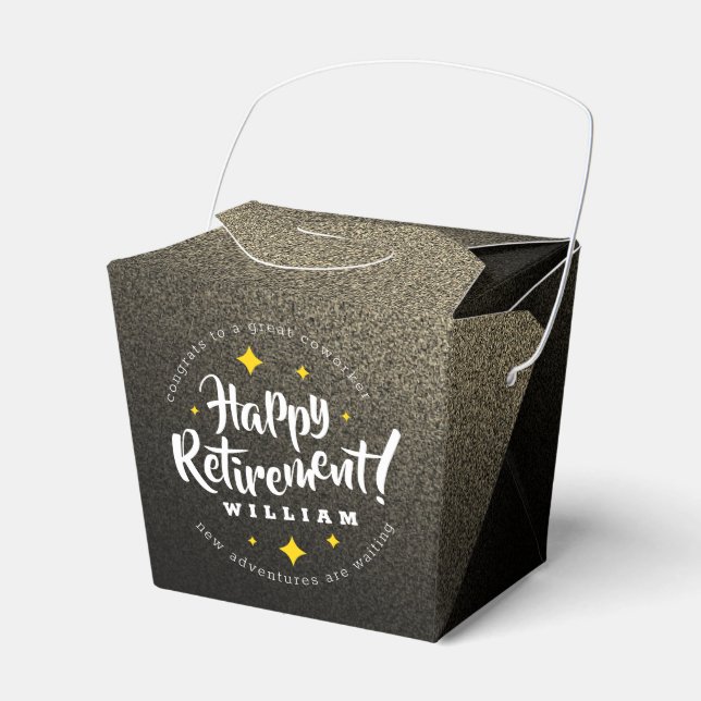 Fun Gold Glitzer Stars Rente Neue Abenteuer Geschenkschachtel (Vorderseite)