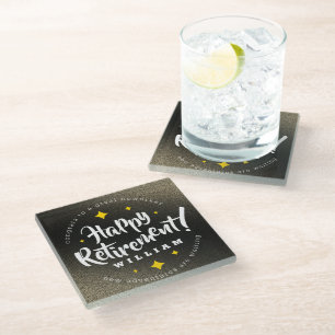 Fun Gold Glitzer Stars Rente Neue Abenteuer Glasuntersetzer