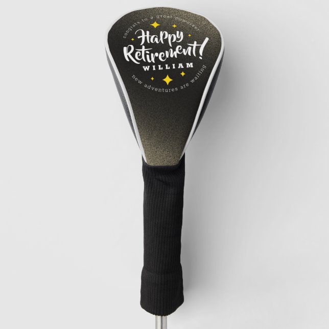 Fun Gold Glitzer Stars Rente Neue Abenteuer Golf Headcover (Vorderseite)