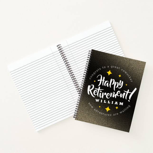 Fun Gold Glitzer Stars Rente Neue Abenteuer Notizbuch (Innenseite)