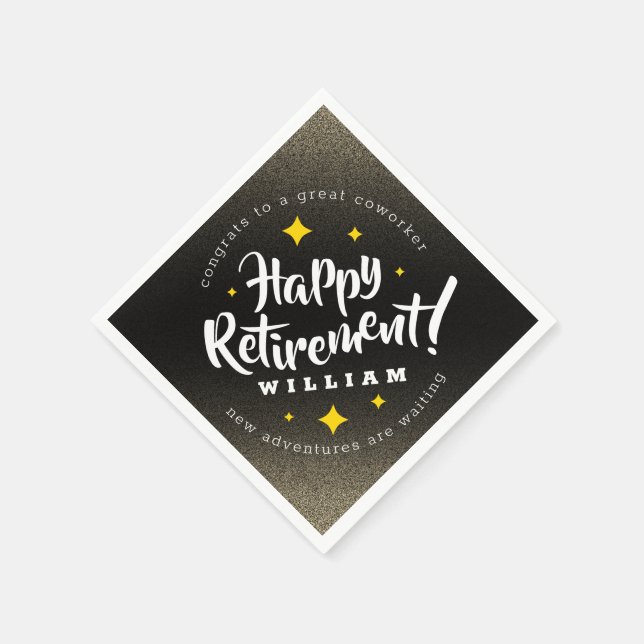 Fun Gold Glitzer Stars Rente Neue Abenteuer Serviette (Ecke)