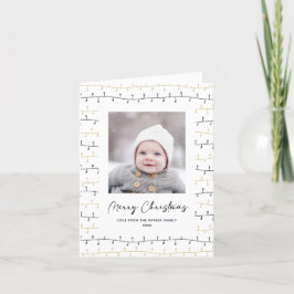 Fun Gold Schwarze Weihnachtsschmuck Einfach Weiß Feiertagskarte