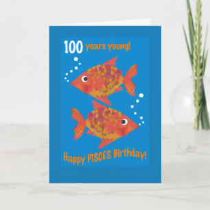 Fun Goldfish Poissons 100e carte d'anniversaire