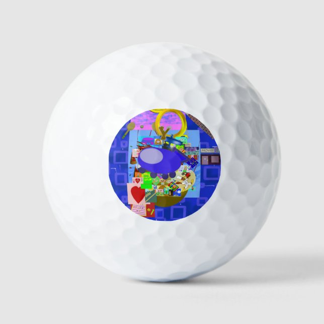 Fun Golf Balls Cartoon Charaktere Golfball (Vorderseite)