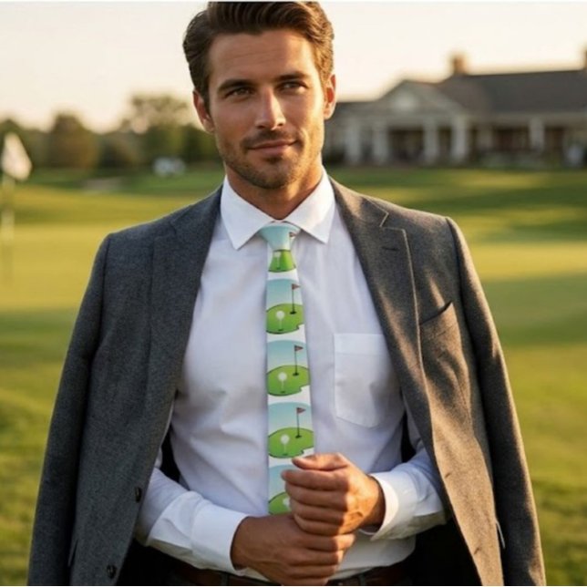 Fun Golf Pattern Neck Tie Krawatte (Von Creator hochgeladen)