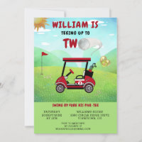 Fun Golf Red Cart Boy 2. Geburtstag Par-T-Shirt