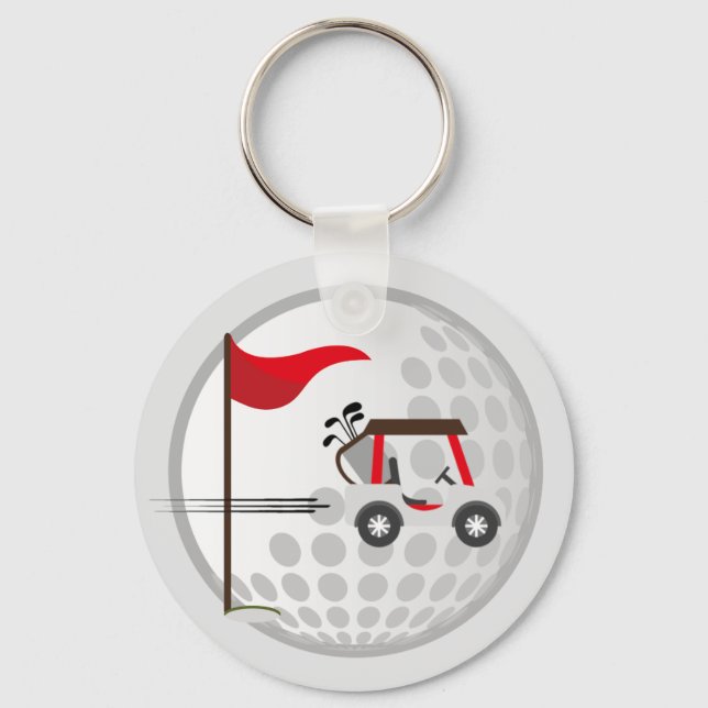 Fun Golfing Golf Cart Ball for Golfers Schlüsselanhänger (Vorderseite)