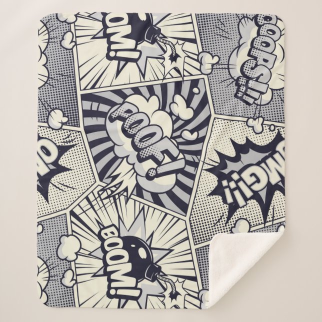 Fun Graphic Art Comic Book Speech Balloons Sprichw Sherpadecke (Vorderseite)