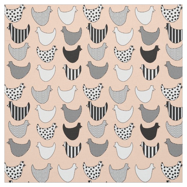 Fun Graphic Chickens Nahtloses Muster Stoff (Muster)