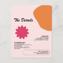 Fun Graphic Design Wedding Details Enclosure Card