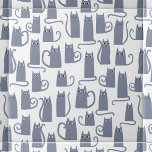 Fun Gray Cat Fliese<br><div class="desc">Niedliche kleine Aquarellkatzen. Originelle Kunst von Nic Squirrell. Ideal für Tierfreunde.</div>