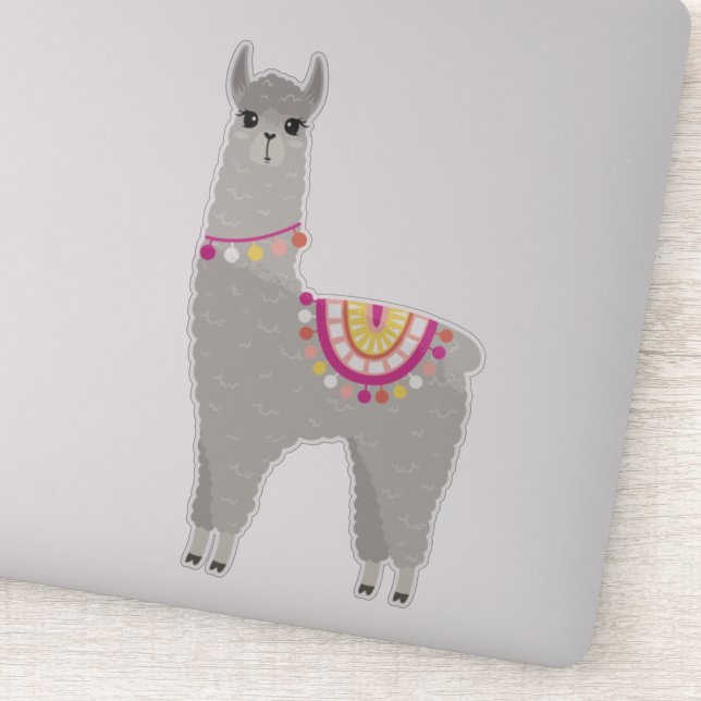 Fun Gray Llama Aufkleber (Detail)