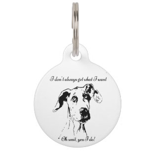 Fun Great Dane Dog Quote individuelle Name Tiernamensmarke