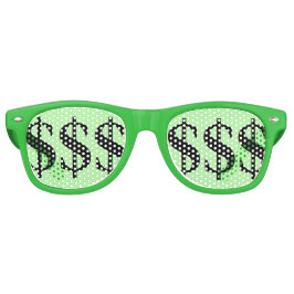 Fun Green Dollar Sign Party Sonnenbrille