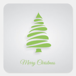 Fun Green Frory Weihnachtsbaum Quadratischer Aufkleber