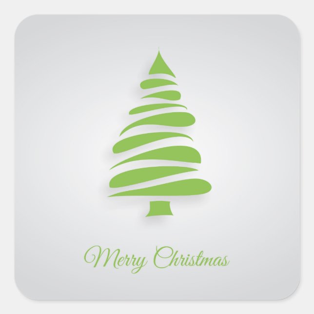Fun Green Frory Weihnachtsbaum Quadratischer Aufkleber (Vorderseite)