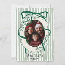 Fun Green Hand Drawn Frohe Weihnachtsfamilie Foto