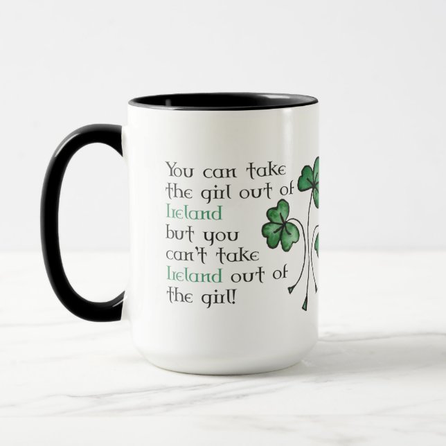 Fun Green Kleeblatts Irish Girl Ringer Tasse (Links)