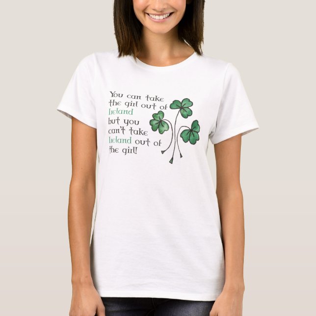 Fun Green Kleeblatts Irish Girl T - Shirt (Vorderseite)