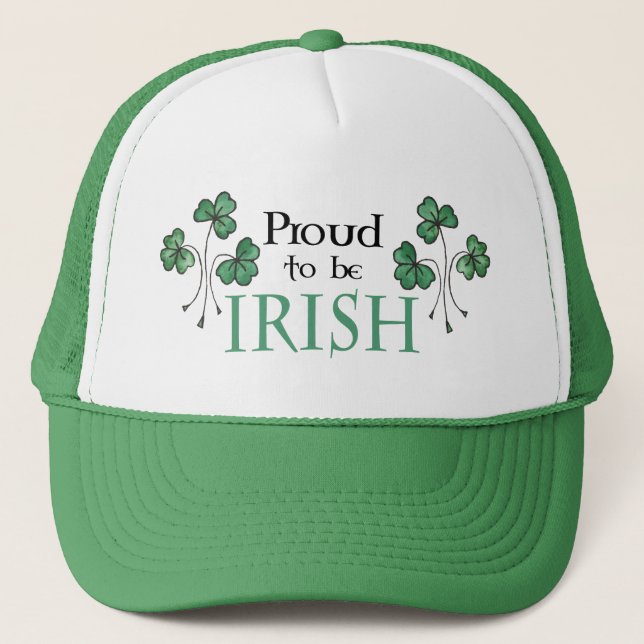 Fun Green Kleeblatts Stolz ist Irish Trucker Hat Truckerkappe (Vorderseite)