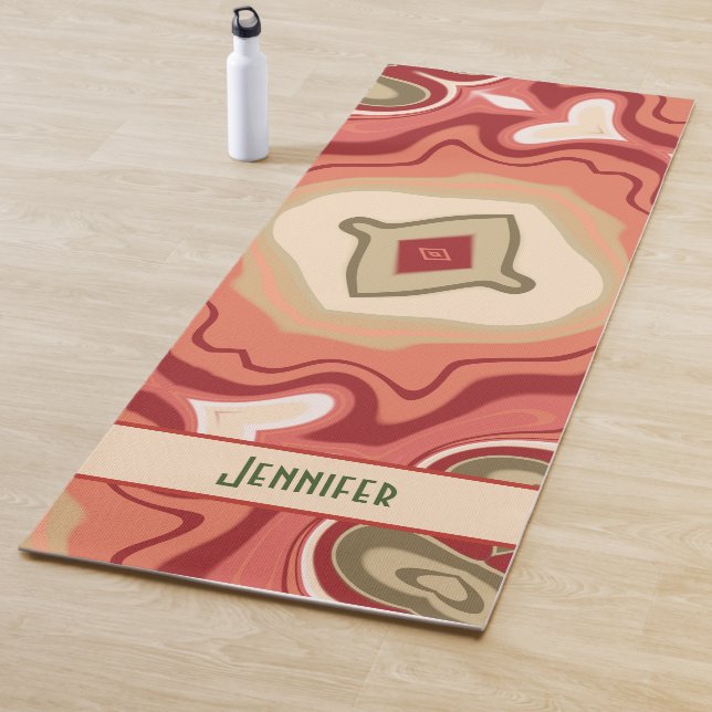Fun Green Red Abstrakt Modern Trendy Inspirivity Yogamatte (Beispiel)