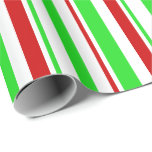 Fun Green, White, Red Christmas Inspiriert Muster Geschenkpapier<br><div class="desc">Dieses Verpackungspapier-Design zeigt Weihnachtsstreifen rot, weiß und grün. Ein solches Papier kann zum Umhüllen von Geschenken oder Geschenken verwendet werden, die anlässlich eines Geburtstages, einer Hochzeit, eines Jahrestages oder eines anderen Ereignisses gegeben werden.</div>