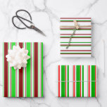 Fun Green, White, Red Christmas Themed Patterns Geschenkpapier Set<br><div class="desc">Diese Verpackungspapierblätter zeichnen sich durch ein weihnachtliches Muster von Streifen mit Farben wie grün,  weiß und rot aus. Feierliche Packpapierblätter wie diese können verwendet werden,  wenn Geschenke zum Weihnachtsfeiern gegeben werden.</div>