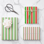 Fun Green, White, Red Christmas Themed Patterns Geschenkpapier Set<br><div class="desc">Diese lustigen,  festlichen Verpackungs-Papierblätter zeichnen sich durch inspirierte,  grüne,  weiße und rote Streifen in der Weihnachtszeit aus. Feiernde Packpapierblätter wie diese könnten Spaß machen,  wenn man Geschenke vorbereitet,  die anlässlich der Weihnachtsfeier gegeben werden.</div>