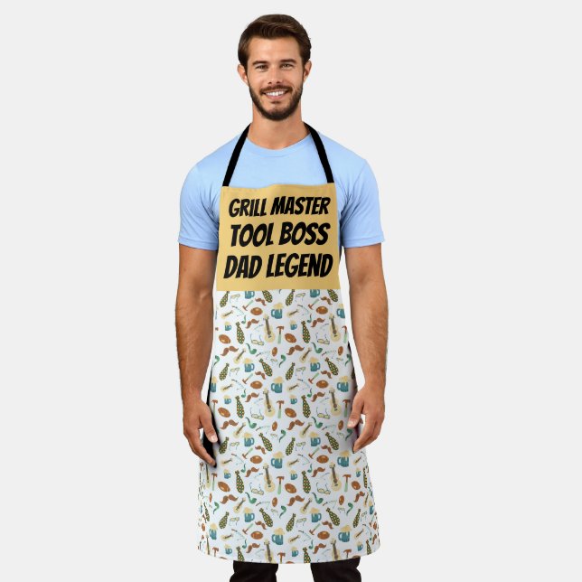 Fun GRILL MASTER TOOL BOSS VATER LEGEND Schürze (Getragen)