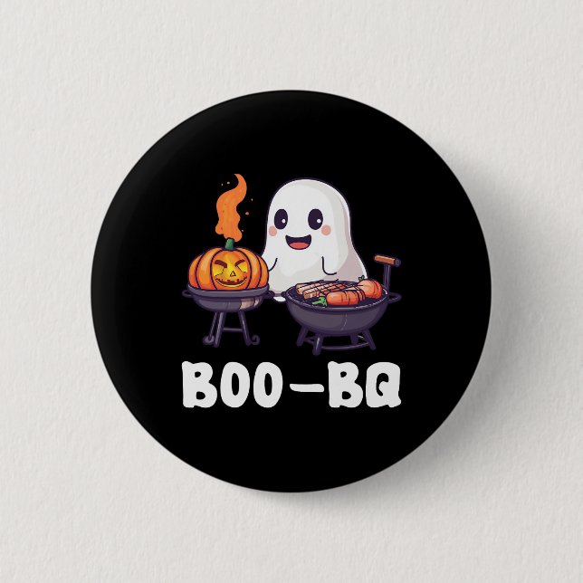 Fun Grillen Rbecue Boo Ghost Halloween Matching Co Button (Vorderseite)
