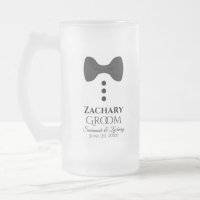 Fun Groom Cravate Noire Tuxedo Frosted Beer Mug