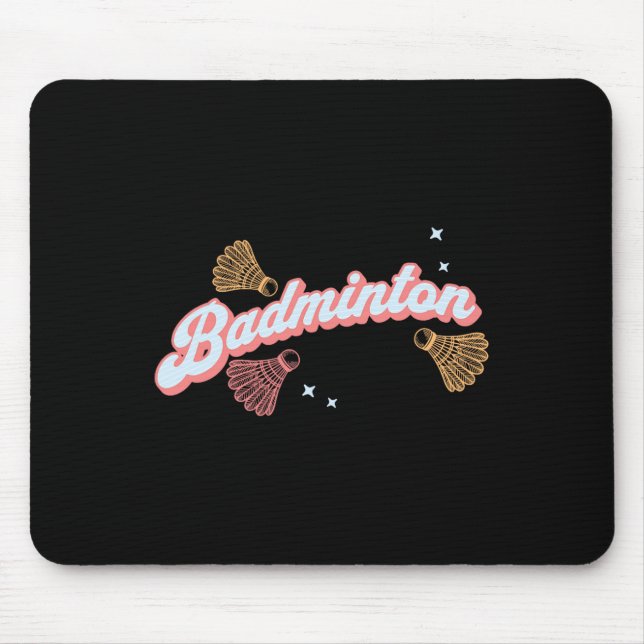 Fun Groovy Badminton und Shuttles Mousepad (Vorne)