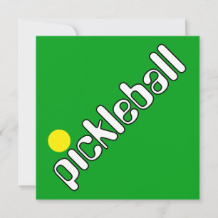 Fun Groovy PICKLEBALL Text Ball on Bright Green Einladung