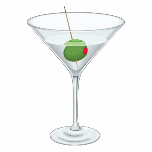 Fun Grosses Cocktail Party Martini Glas mit Oliven Freistehende Fotoskulptur (Vorne)