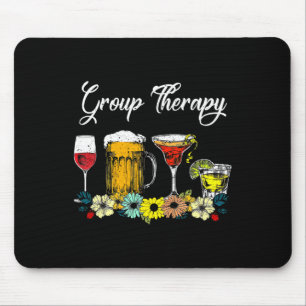 Fun Group Therapie Floral Drink Brille Mental Heal Mousepad