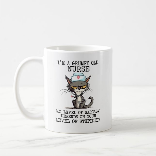 Fun Grumpy Old Nurse Kaffeetasse (Links)