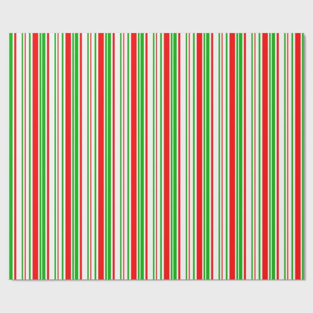 Fun-Grün-, Weiß-, Rote Streifen-/Linienmuster Geschenkpapier (Flach)