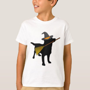 Fun Halloween Black Lab Hund Niedlich Hexenhut Bro T-Shirt