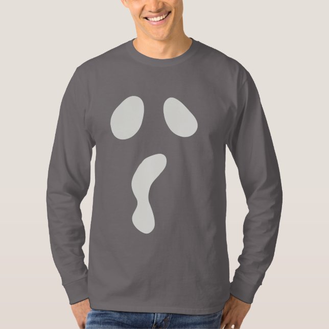 Fun Halloween bootgesichtsgeister beängstigendes P T-Shirt (Vorderseite)