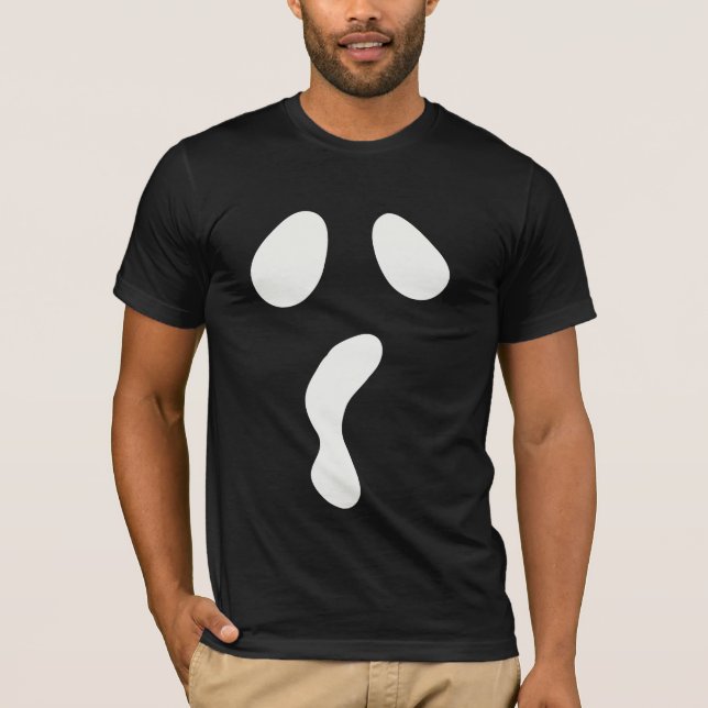 Fun Halloween bootgesichtsgeister beängstigendes P T-Shirt (Vorderseite)