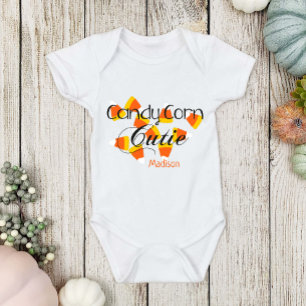 Fun Halloween Candy Corn Süsse Baby Name Strampler