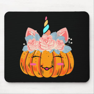 Fun Halloween Erntedank Niedlich Unicorn Pumpkin C Mousepad