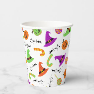 Fun Halloween Gemusterter Hintergrund Pappbecher