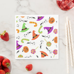 Fun Halloween Gemusterter Hintergrund Serviette